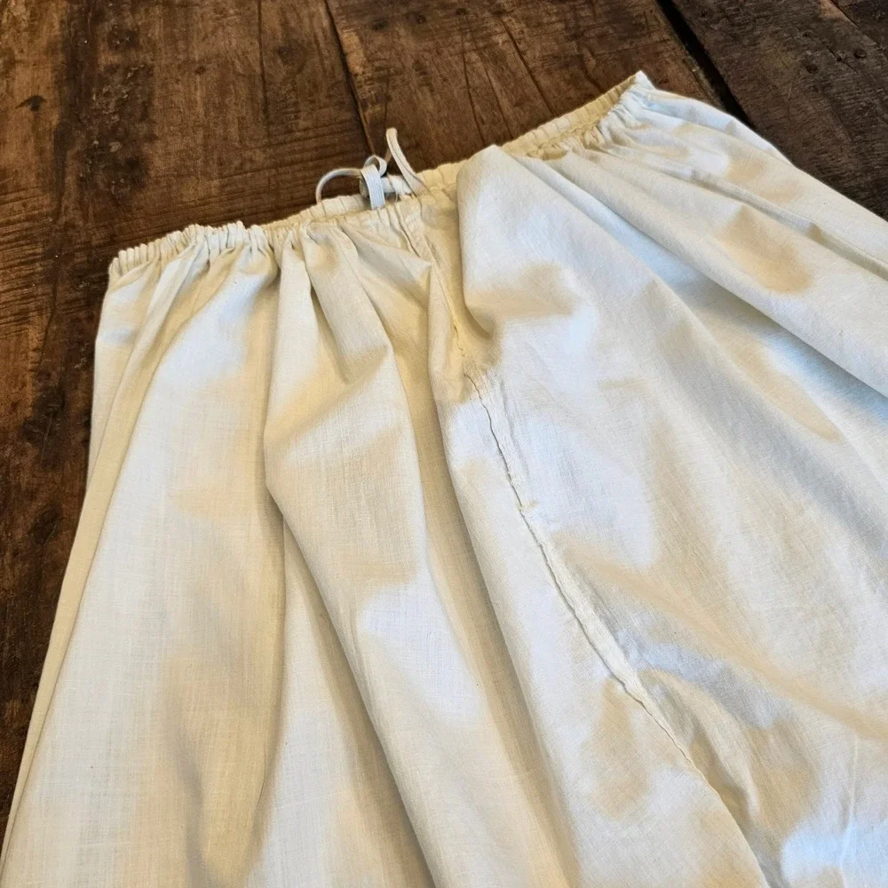 Vintage Victorian White Cotton Bloomers Crochet Lace Trim Pantaloons Lingerie